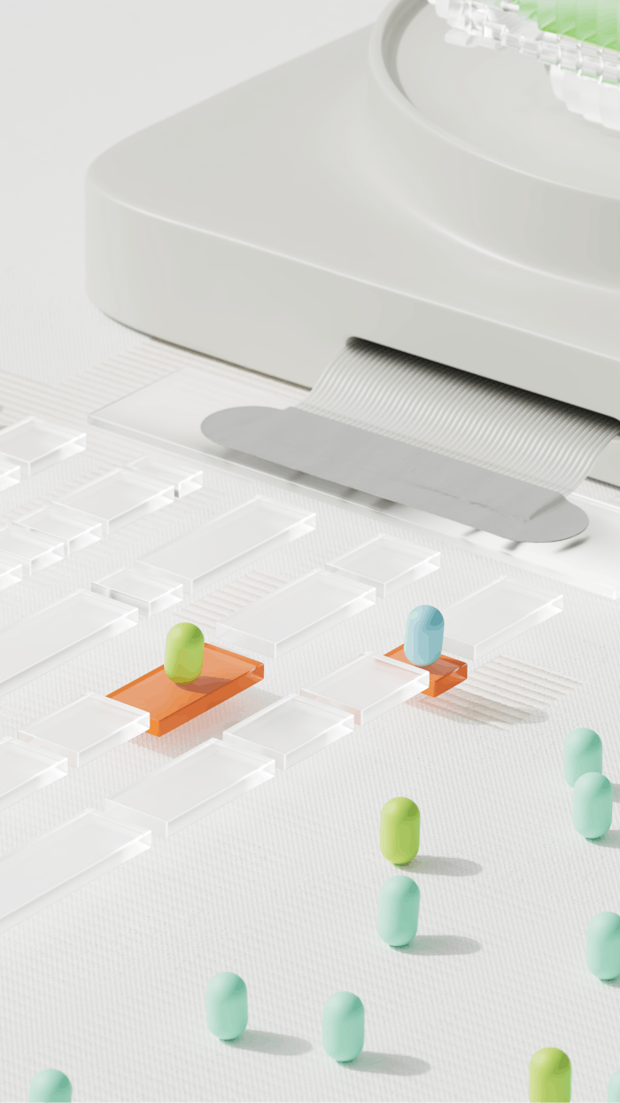 pexels-photo-18069488 Abstract representation of AI ethics with pills on a clear pathway, symbolizing data sorting.